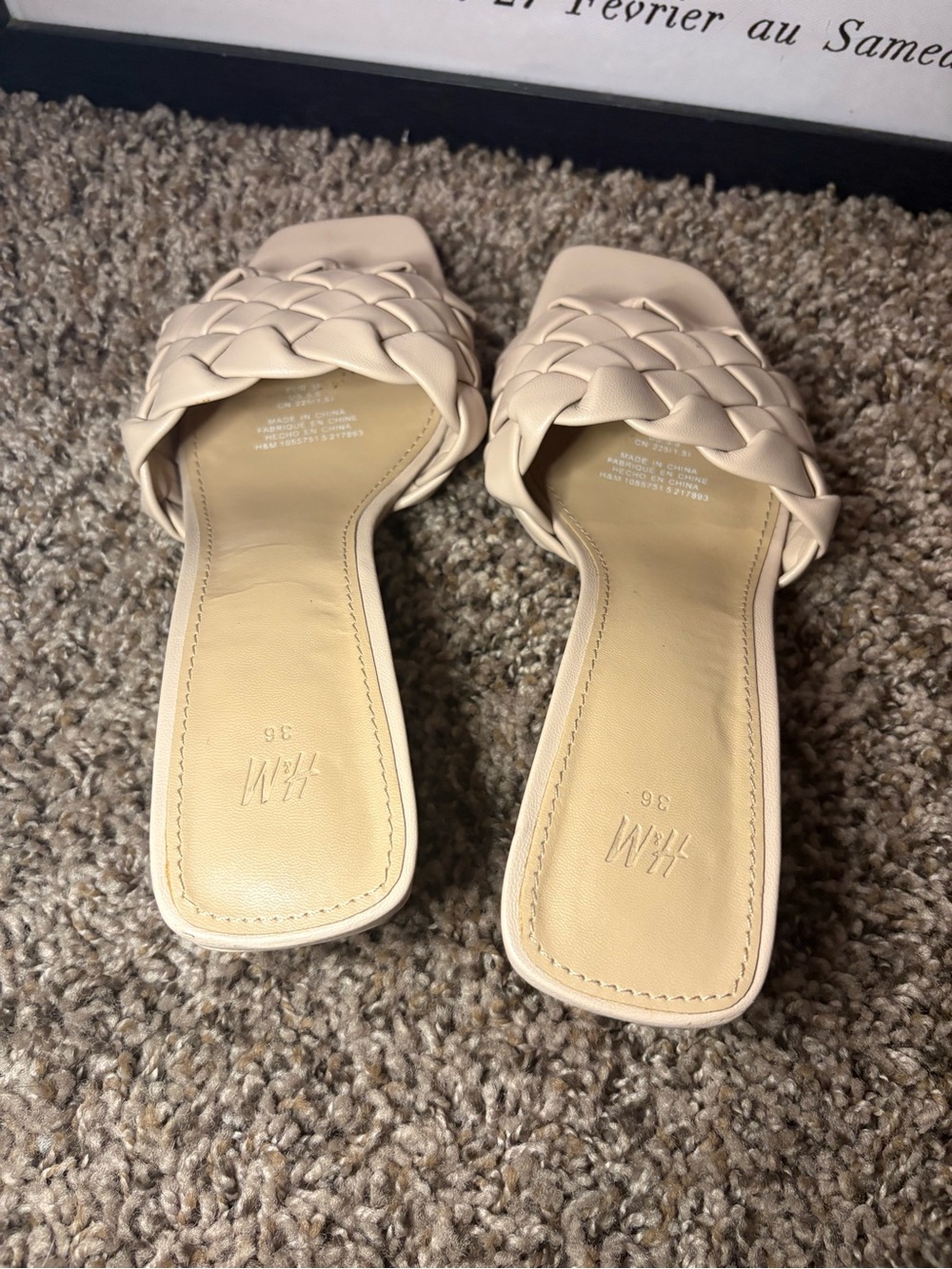 H&M Beige Woven Braided Heeled Sandals – Women’s 5.5 / EU 36 - Picture 4 of 5
